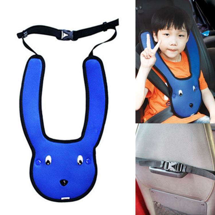 Regolatore della cintura di sicurezza a doppia spalla per coniglio per auto bambino, Blue, Red