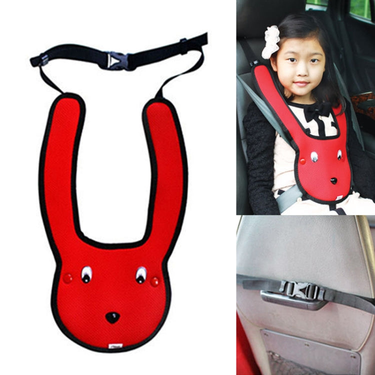 Regolatore della cintura di sicurezza a doppia spalla per coniglio per auto bambino, Blue, Red
