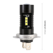 2 fendinebbia per auto H7 DC12V 4.3W 6000K 500LM con 12 LED SMD-2525, H7