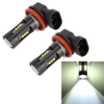 2 PCS H11 / H8 DC12V 4.3W 6000K 500LM Fendinebbia per auto con 12 LED SMD-2525, H11 / H8