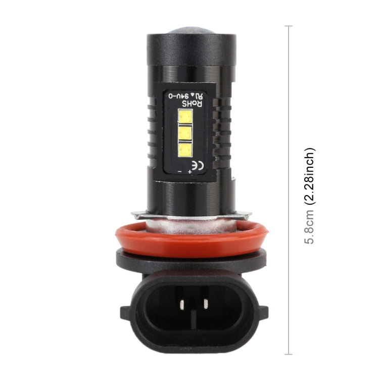 2 PCS H11 / H8 DC12V 4.3W 6000K 500LM Fendinebbia per auto con 12 LED SMD-2525, H11 / H8