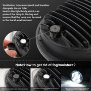 EagleVision DC9-30V 35W 6000K 4000LM Faro rotondo per moto 6LED da 5,75 pollici per Harley-Davidson, 5.75 inch 6LEDs