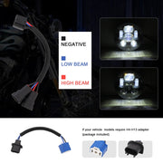 EagleVision DC9-30V 35W 6000K 4000LM Faro rotondo per moto 6LED da 5,75 pollici per Harley-Davidson, 5.75 inch 6LEDs