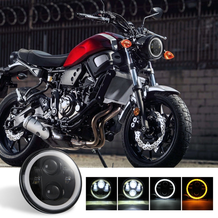 EagleVision DC9-30V 35W 6000K 4000LM Faro LED per moto rotondo da 5,75 pollici con Angel Eye per Harley-Davidson, 5.75 inch with Angel Eye