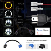 EagleVision DC9-30V 35W 6000K 4000LM Faro LED per moto rotondo da 5,75 pollici con Angel Eye per Harley-Davidson, 5.75 inch with Angel Eye