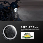 EagleVision DC9-30V 35W 6000K 4000LM Faro LED per moto rotondo da 5,75 pollici con Angel Eye per Harley-Davidson, 5.75 inch with Angel Eye