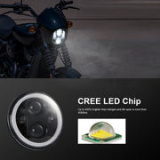 EagleVision DC9-30V 35W 6000K 4000LM Faro LED per moto rotondo da 5,75 pollici con Angel Eye per Harley-Davidson, 5.75 inch with Angel Eye