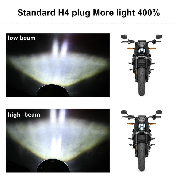 EagleVision DC9-30V 35W 6000K 4000LM Faro LED per moto rotondo da 5,75 pollici con Angel Eye per Harley-Davidson, 5.75 inch with Angel Eye