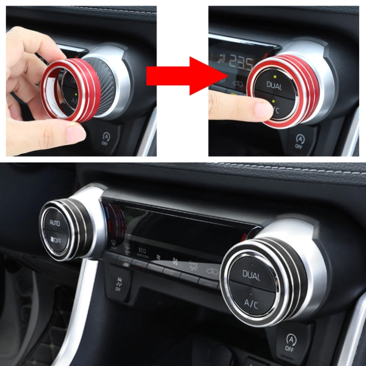 Custodia per manopola del condizionatore d'aria in lega di alluminio per auto da 2 pezzi per Toyota RAV4 / Wildlander, For Toyota RAV4 / Wildlander (Black), For Toyota RAV4 / Wildlander (Blue), For Toyota RAV4 / Wildlander (Red)