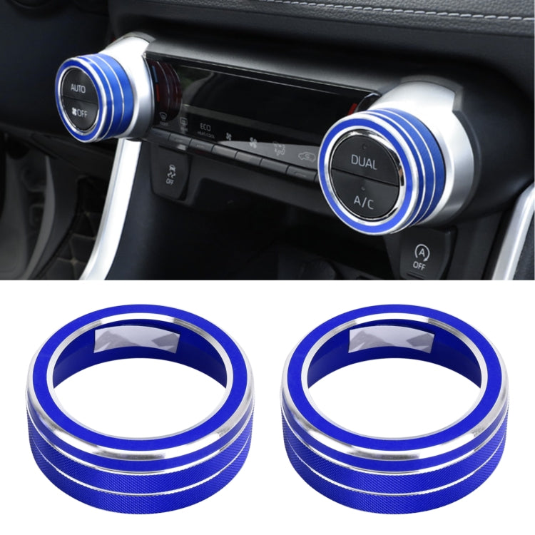 Custodia per manopola del condizionatore d'aria in lega di alluminio per auto da 2 pezzi per Toyota RAV4 / Wildlander, For Toyota RAV4 / Wildlander (Black), For Toyota RAV4 / Wildlander (Blue), For Toyota RAV4 / Wildlander (Red)