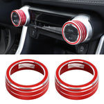Custodia per manopola del condizionatore d'aria in lega di alluminio per auto da 2 pezzi per Toyota RAV4 / Wildlander, For Toyota RAV4 / Wildlander (Black), For Toyota RAV4 / Wildlander (Blue), For Toyota RAV4 / Wildlander (Red)
