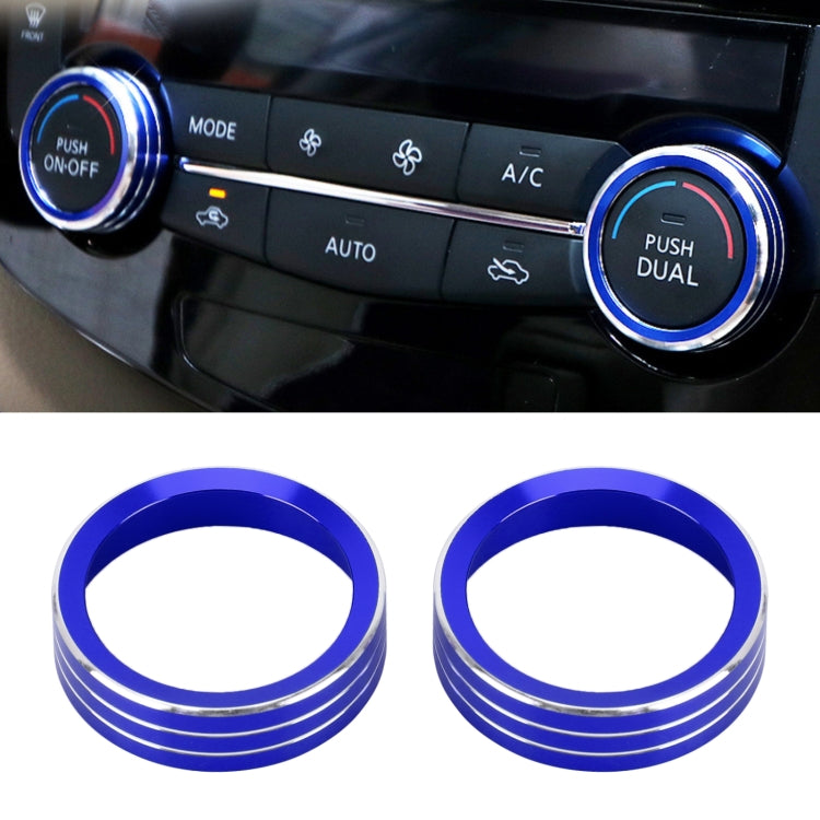 Custodia con pomello per condizionatore d'aria in metallo per auto da 2 pezzi per Nissan X-TRAIL, For Nissan X-TRAIL (Blue), For Nissan X-TRAIL (Red), For Nissan X-TRAIL (Silver)