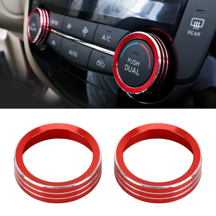 Custodia con pomello per condizionatore d'aria in metallo per auto da 2 pezzi per Nissan X-TRAIL, For Nissan X-TRAIL (Blue), For Nissan X-TRAIL (Red), For Nissan X-TRAIL (Silver)