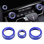 Custodia con pomello per condizionatore d'aria in metallo per auto da 3 pezzi per Honda CR-V 2017, For Honda CR-V 2017 (Blue), For Honda CR-V 2017 (Red)