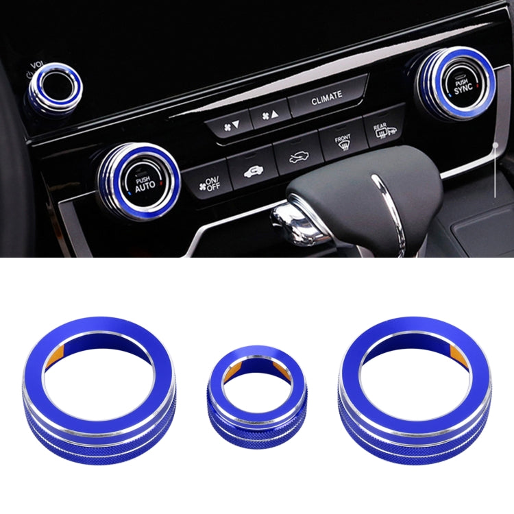 Custodia con pomello per condizionatore d'aria in metallo per auto da 3 pezzi per Honda CR-V 2017, For Honda CR-V 2017 (Blue), For Honda CR-V 2017 (Red)