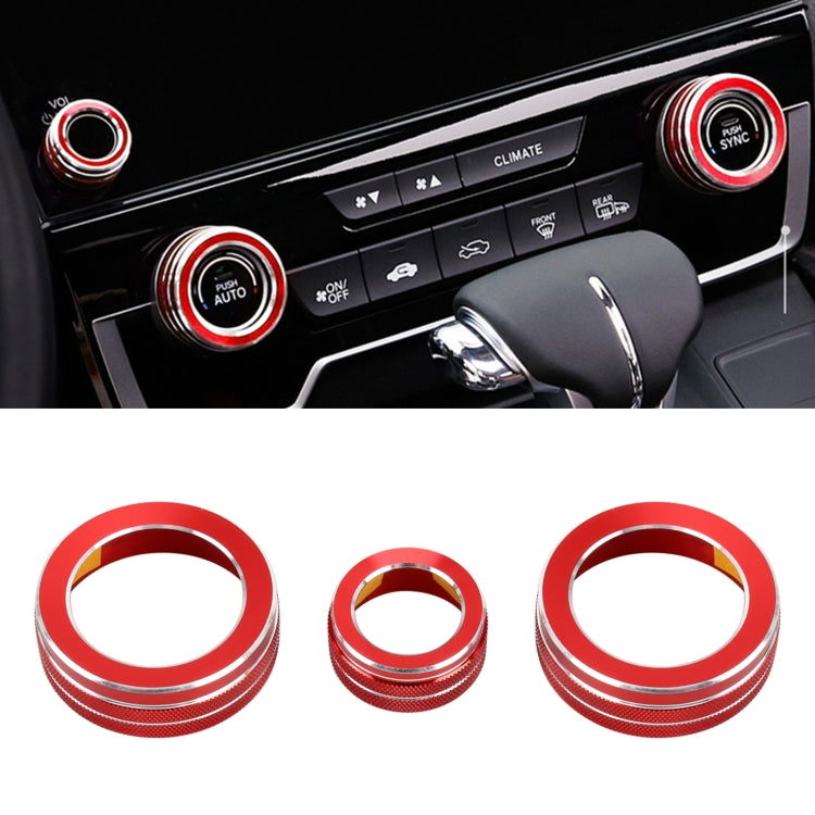 Custodia con pomello per condizionatore d'aria in metallo per auto da 3 pezzi per Honda CR-V 2017, For Honda CR-V 2017 (Blue), For Honda CR-V 2017 (Red)