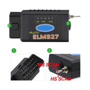 Strumento scanner diagnostico automatico USB OBDII con interfaccia Bluetooth V1.5 ELM327 con interruttore, Auto Diagnostic Scanner