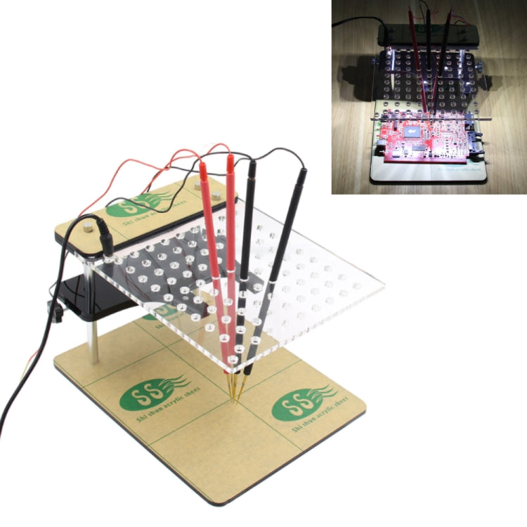 Supporto per telaio BDM LED per auto Banco prova spazzole ECU BDM con 4 penne sonda, BDM ECU Brush Test Stand