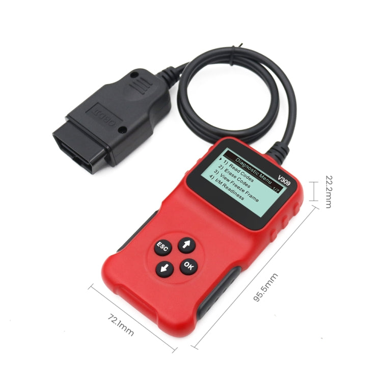 V309 Strumento diagnostico per auto scanner portatile OBD2 per auto OBD 2 Lettore di codici OBD per scanner automobilistico, V309