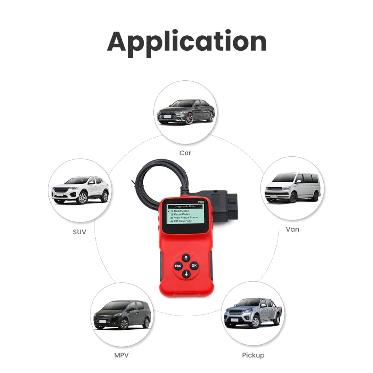 V309 Strumento diagnostico per auto scanner portatile OBD2 per auto OBD 2 Lettore di codici OBD per scanner automobilistico, V309