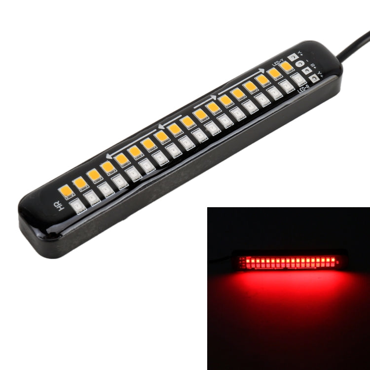 105mm DC12-24V / 1.6W Moto LED Lampeggiante dinamico Luci laterali Lampada freno ad acqua corrente Indicatore di direzione, Lunghezza cavo: 1 m, 105mm