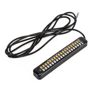 105mm DC12-24V / 1.6W Moto LED Lampeggiante dinamico Luci laterali Lampada freno ad acqua corrente Indicatore di direzione, Lunghezza cavo: 1 m, 105mm