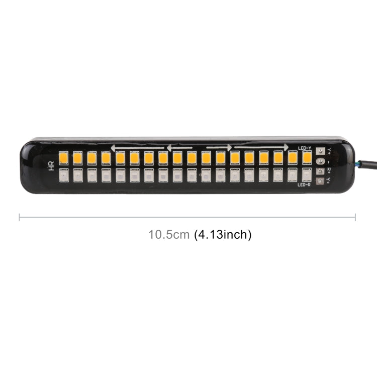 105mm DC12-24V / 1.6W Moto LED Lampeggiante dinamico Luci laterali Lampada freno ad acqua corrente Indicatore di direzione, Lunghezza cavo: 1 m, 105mm