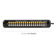 105mm DC12-24V / 1.6W Moto LED Lampeggiante dinamico Luci laterali Lampada freno ad acqua corrente Indicatore di direzione, Lunghezza cavo: 1 m, 105mm