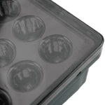 Luci di stop quadrate per auto DC12V 1W Luce di retromarcia con 15 LED SMD-3528, Square (Black), Square (Red), Square (Transparent)