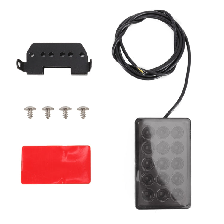 Luci di stop quadrate per auto DC12V 1W Luce di retromarcia con 15 LED SMD-3528, Square (Black), Square (Red), Square (Transparent)