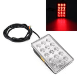 Luci di stop quadrate per auto DC12V 1W Luce di retromarcia con 15 LED SMD-3528, Square (Black), Square (Red), Square (Transparent)
