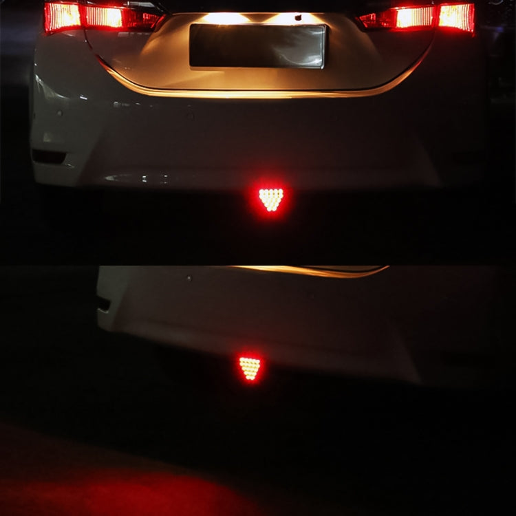 DC12V 1W Triangolo per auto Evidenziare le luci dei freni Luce di retromarcia con 20 LED SMD-3528, Triangle (Black), Triangle (Red), Triangle (Transparent)