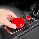 Custodia con manopola di controllo centrale in metallo per auto da 2 pezzi per Cadillac, For Cadillac (Black), For Cadillac (Blue), For Cadillac (Red)