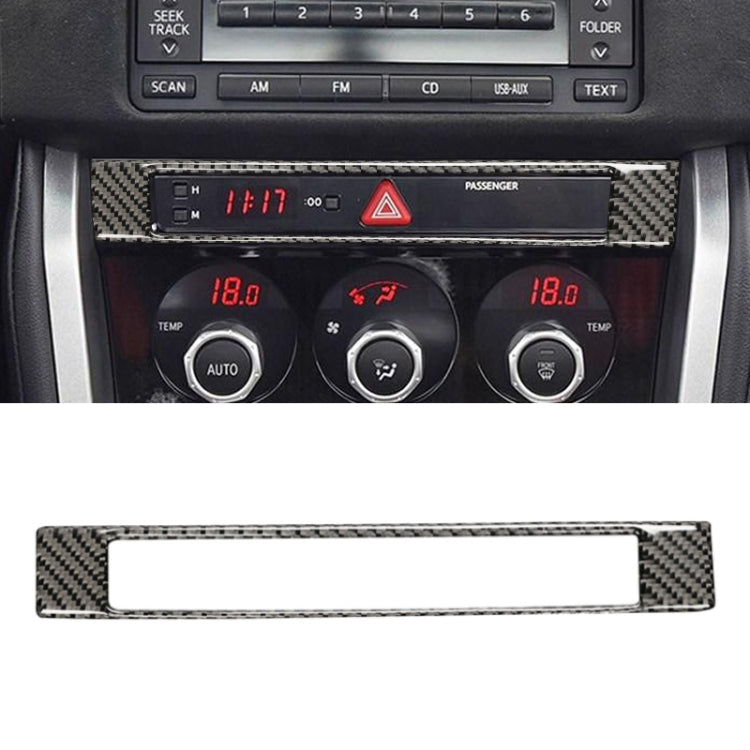 Adesivo decorativo per orologio di controllo centrale in fibra di carbonio per Subaru BRZ / Toyota 86 2013-2017, guida a destra e a sinistra universale, Central Control Clock