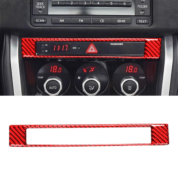 Adesivo decorativo per orologio di controllo centrale in fibra di carbonio per Subaru BRZ / Toyota 86 2013-2017, guida a destra e a sinistra universale, Central Control Clock
