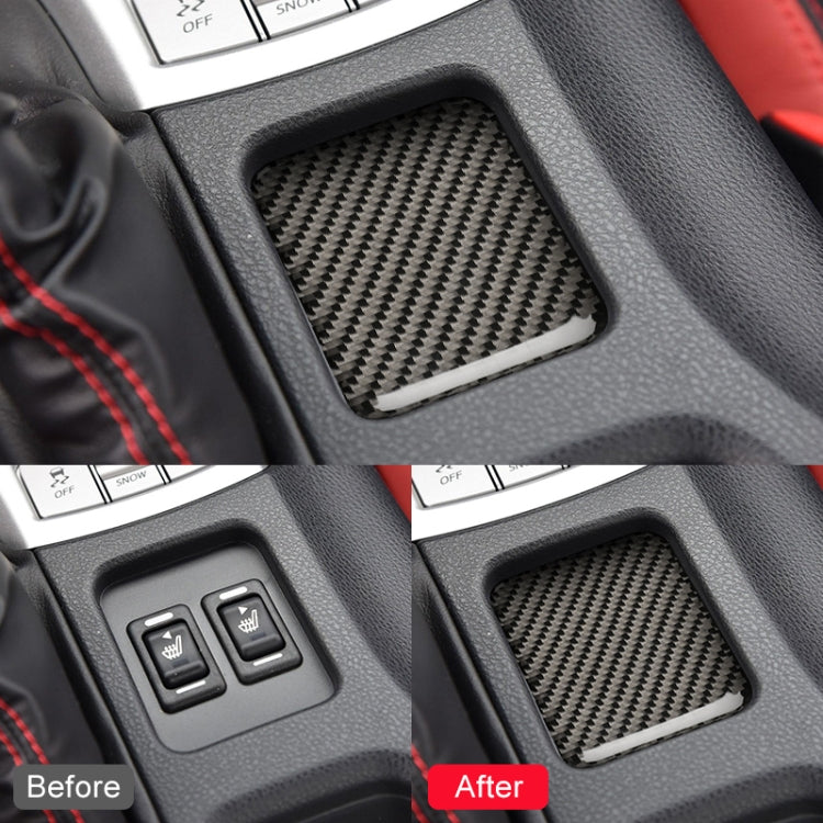 Adesivo decorativo per pannello riscaldante per sedile in fibra di carbonio per auto per Subaru BRZ / Toyota 86 2013-2019, guida a destra e a sinistra universale senza foro, Seat Heating Panel