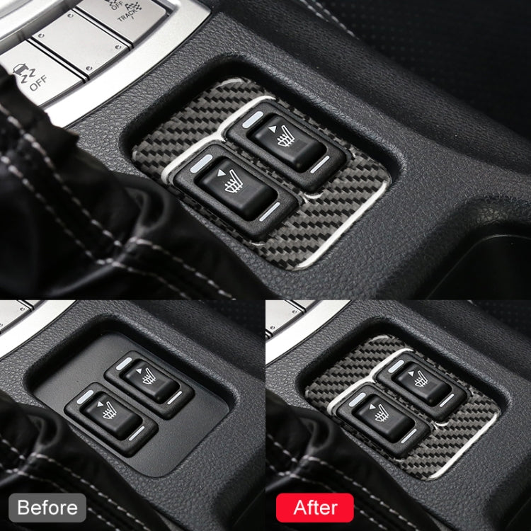 Adesivo decorativo per pannello riscaldante per sedile in fibra di carbonio per auto per Subaru BRZ / Toyota 86 2013-2019, guida a destra e a sinistra universale con foro, Seat Heating Panel with Hole