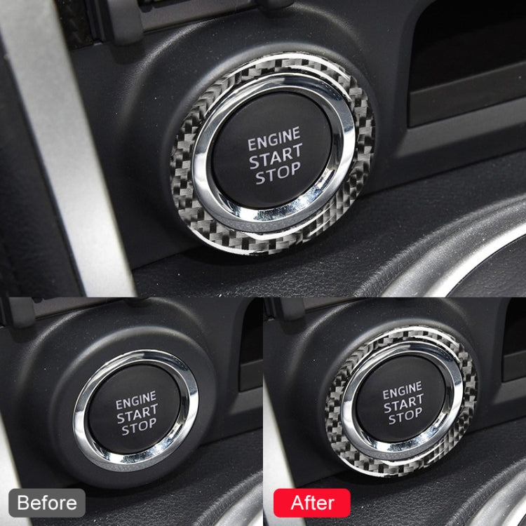 Adesivo decorativo per avvio con un solo pulsante in fibra di carbonio per Subaru BRZ / Toyota 86 2013-2017, guida a destra e a sinistra universale, One-button Start
