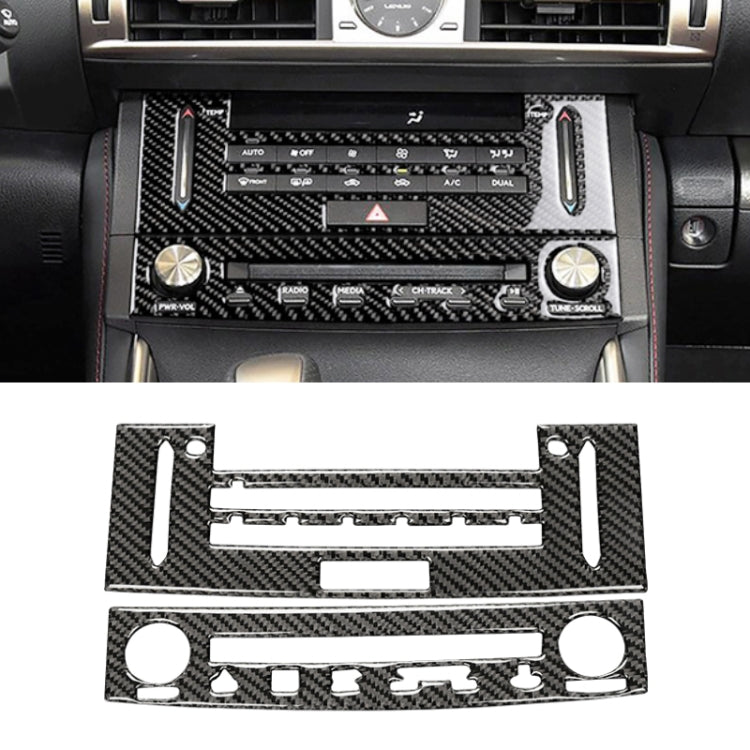 Adesivo decorativo per pannello CD dell'aria condizionata in fibra di carbonio per auto per Lexus IS250 2013-, guida a sinistra, Air Conditioning CD Panel