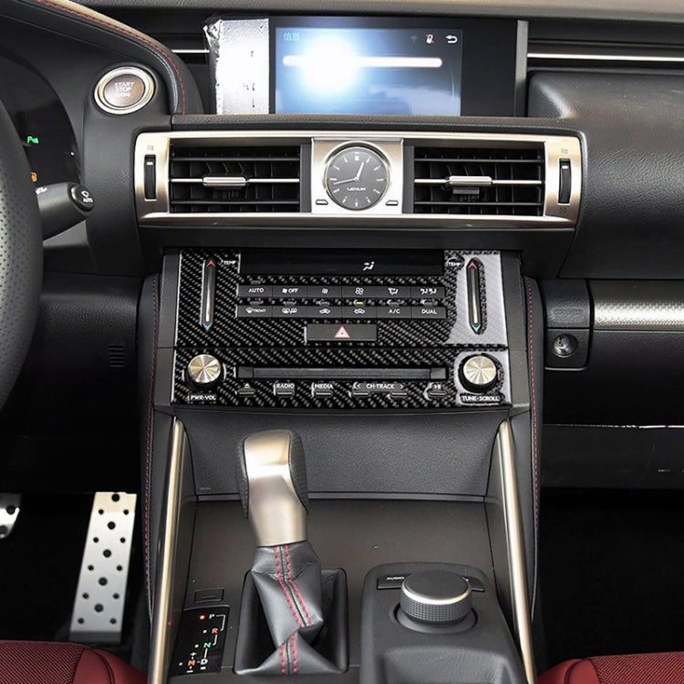 Adesivo decorativo per pannello CD dell'aria condizionata in fibra di carbonio per auto per Lexus IS250 2013-, guida a sinistra, Air Conditioning CD Panel