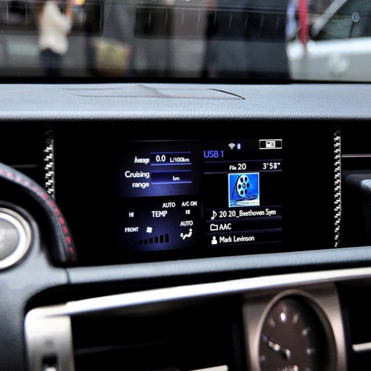 Adesivo decorativo per navigazione in fibra di carbonio per auto per Lexus IS250 2013-, guida a sinistra, Navigation
