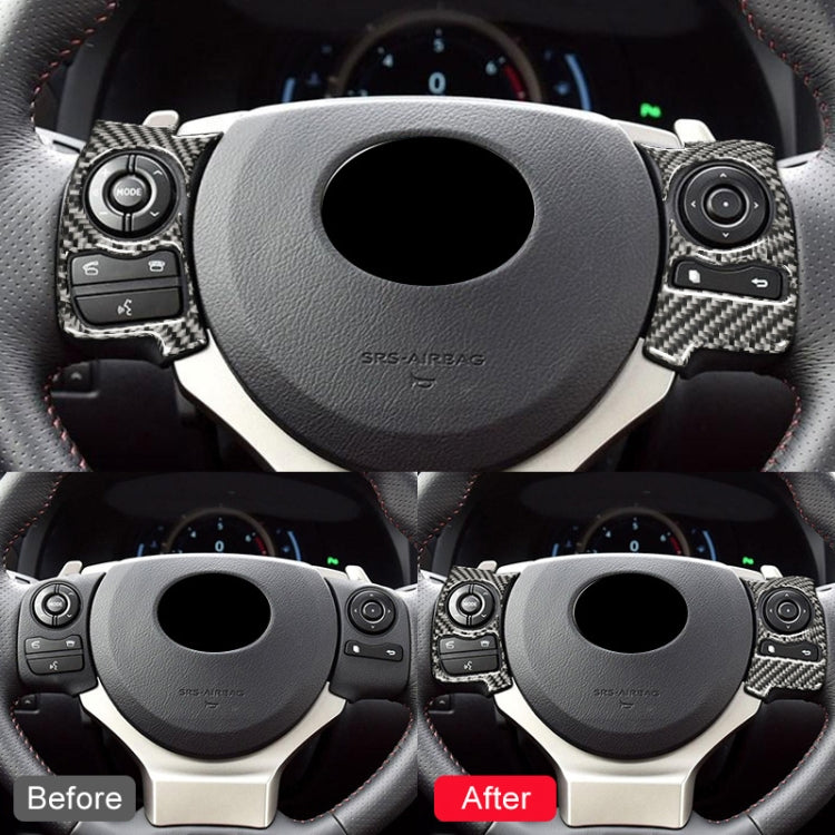Adesivo decorativo per pulsante volante in fibra di carbonio per auto per Lexus IS250 NX200 200t 300h 13-, guida a sinistra C Style, Steering Wheel Button C Style