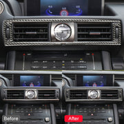 Adesivo decorativo per presa d'aria di controllo centrale in fibra di carbonio per auto per Lexus IS250 2013-, guida a sinistra, Central Control Air Outlet