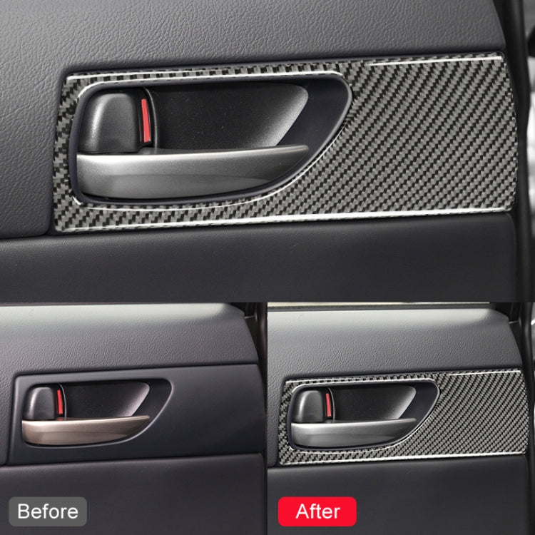 Adesivo decorativo per maniglia della porta posteriore in fibra di carbonio per auto per Lexus IS250 2013-, guida a sinistra, Rear Door Handle