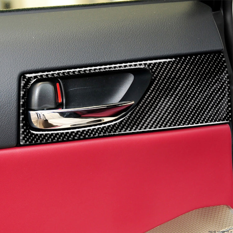 Adesivo decorativo per maniglia della porta posteriore in fibra di carbonio per auto per Lexus IS250 2013-, guida a sinistra, Rear Door Handle