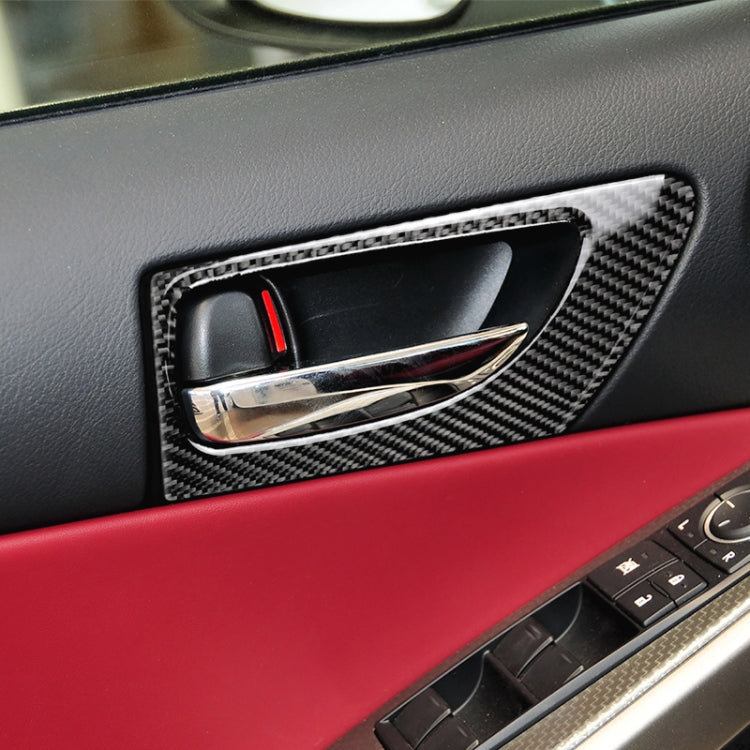 Adesivo decorativo per maniglia della porta anteriore in fibra di carbonio per auto per Lexus IS250 2013-, guida a sinistra B stile, Front Door Handle B Style
