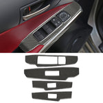 Adesivo decorativo per pulsanti del pannello di sollevamento del vetro della finestra in fibra di carbonio per auto per Lexus IS250 2013-, guida a sinistra A Style, Window Glass Lifting A Style
