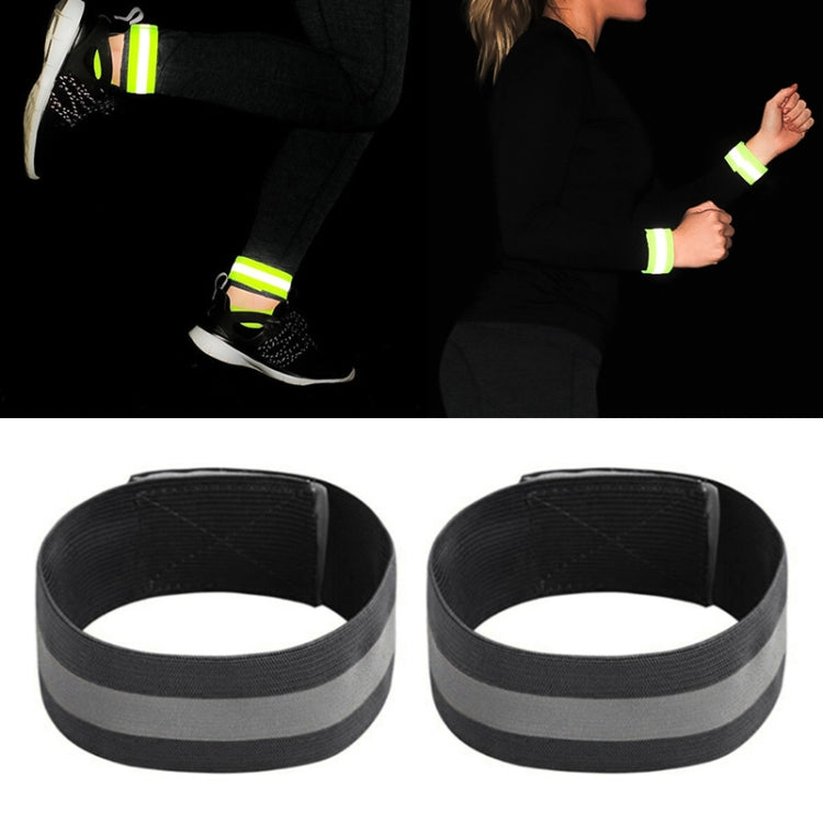 2 pezzi di cinturino riflettente per sport all'aria aperta, corsa, ciclismo, avviso notturno, cinturino da polso, Black, Purple, Red, Yellow+Orange