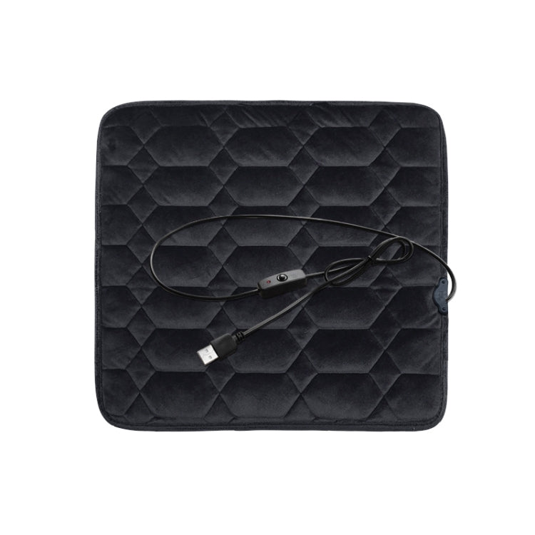 Tappetino riscaldato invernale per cuscino riscaldatore per sedile USB per auto, stile: quadrato, Square (Black), Square (Coffee), Square (Beige), Square (Red)