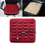 Tappetino riscaldato invernale per cuscino riscaldatore per sedile USB per auto, stile: quadrato, Square (Black), Square (Coffee), Square (Beige), Square (Red)